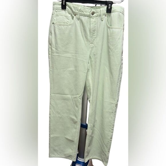 Good American Good '90s Loose Fit Jeans In lime GN999PT - Picture 2 of 6